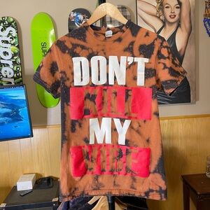 Men’s “Don’t Kill My Vibe” blocked letters custom reverse tie dye tshirt